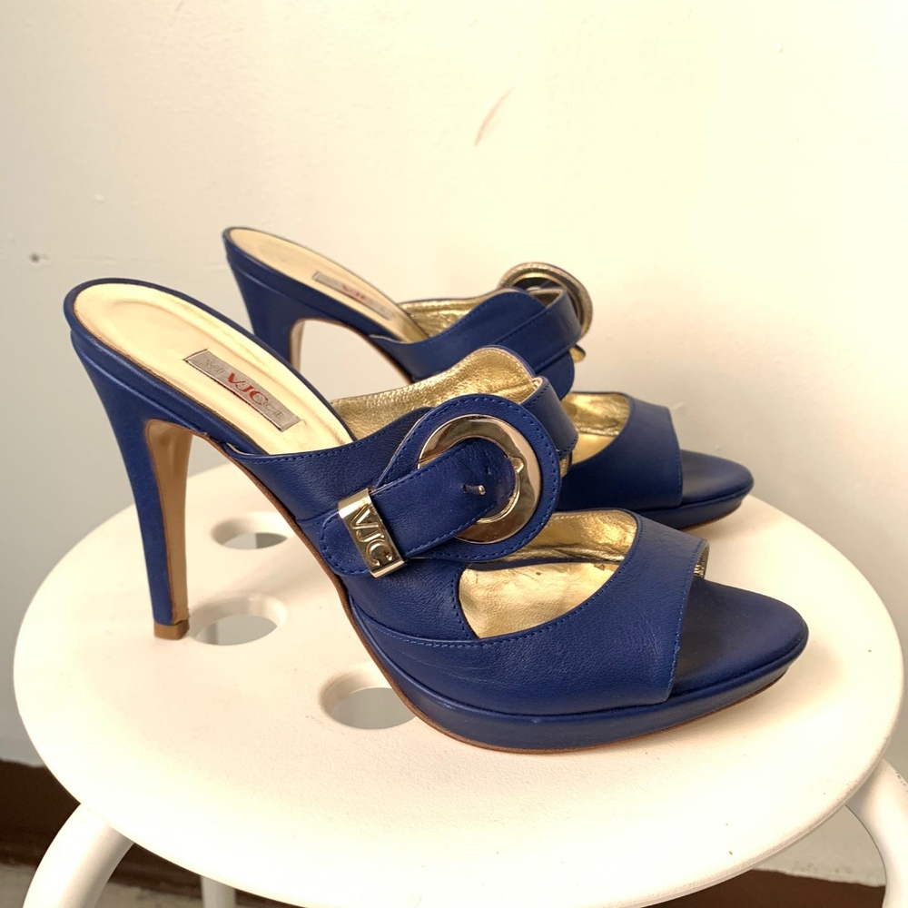 Versace VJC leather platform mules
